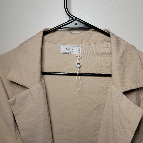 Lulus Sage the Label Gwyneth Tan Tie-Back Trench Coat | Size M | Style # 17323 - Picture 8 of 12